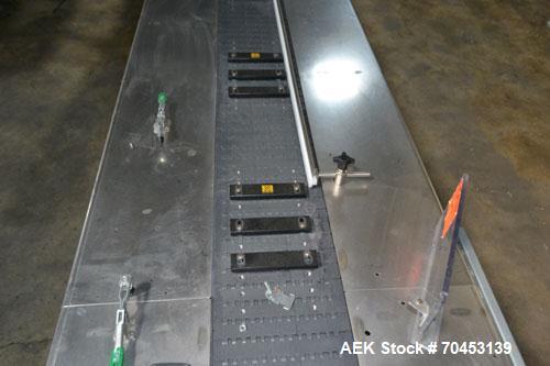Used Table Top Belt Conveyor. Approximate 10" wide x 414" long belt. Has motor, and controller. Mounted on a stainless steel frame. SELLING PRICE, AS IS, WHERE IS, SANFORD, NC.
