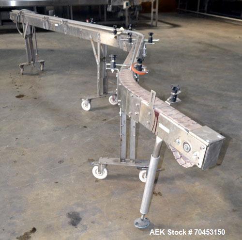 Used Table Top "S" Belt Conveyor. Approximate 3" wide x 216" long. Has motor. Mounted on a stainless steel frame. SELLING PRICE, AS IS, WHERE IS, SANFORD, NC.