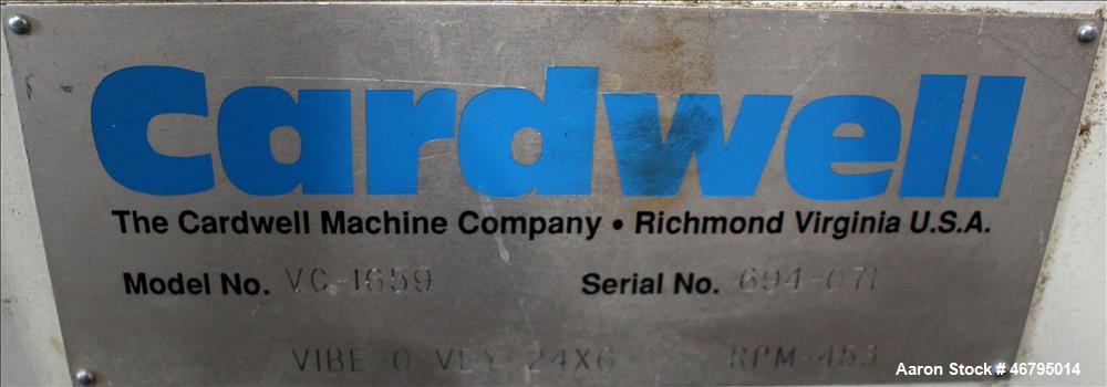 Used Cardwell Vibe-O-Vey Vibratory Conveyor, Model VC-1659.