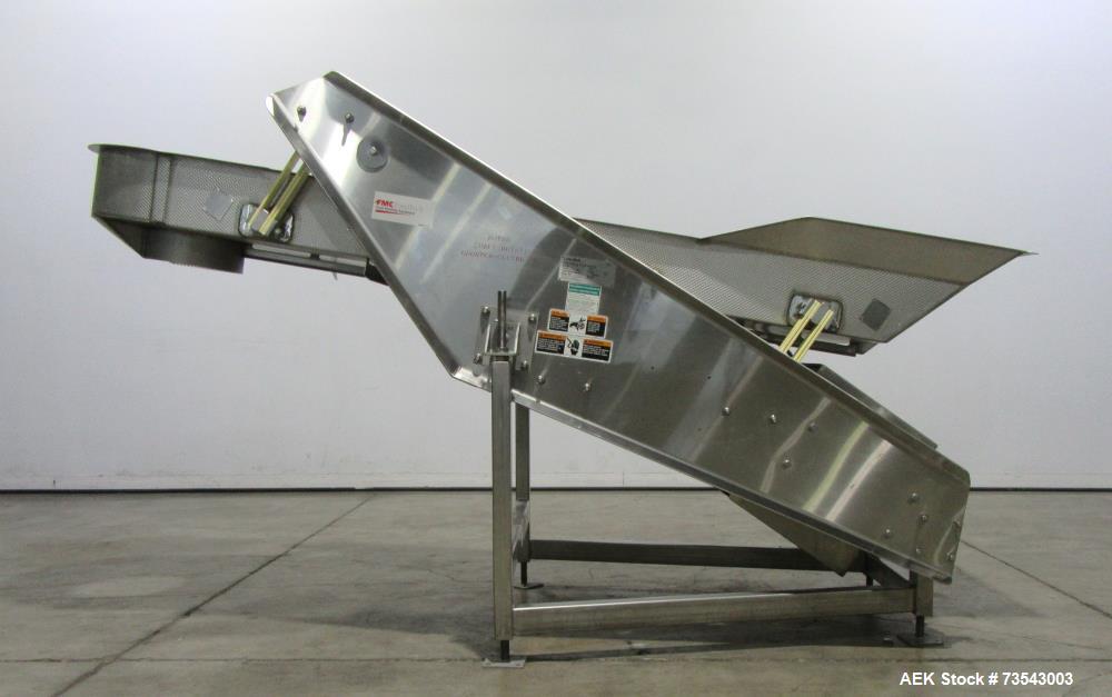 Buy Used Stainless Steel FMC Vibrating Conveyor with Dimpled Trough