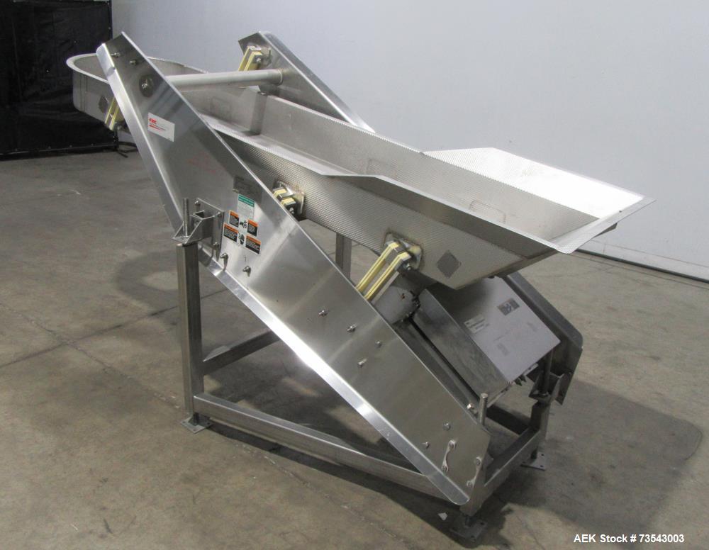 Buy Used Stainless Steel FMC Vibrating Conveyor with Dimpled Trough