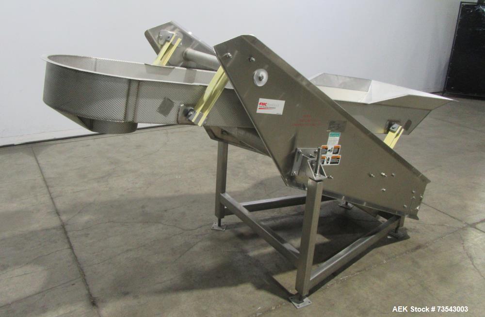 Buy Used Stainless Steel FMC Vibrating Conveyor with Dimpled Trough