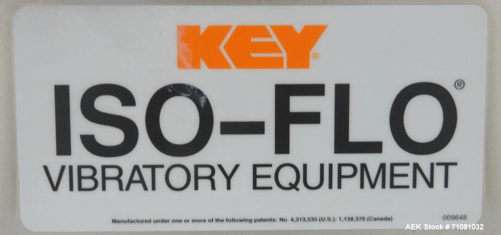 Used Key Technology Model Iso-Flo 429894-1 Smooth-Cycle Scale-Feed Vibratory Co