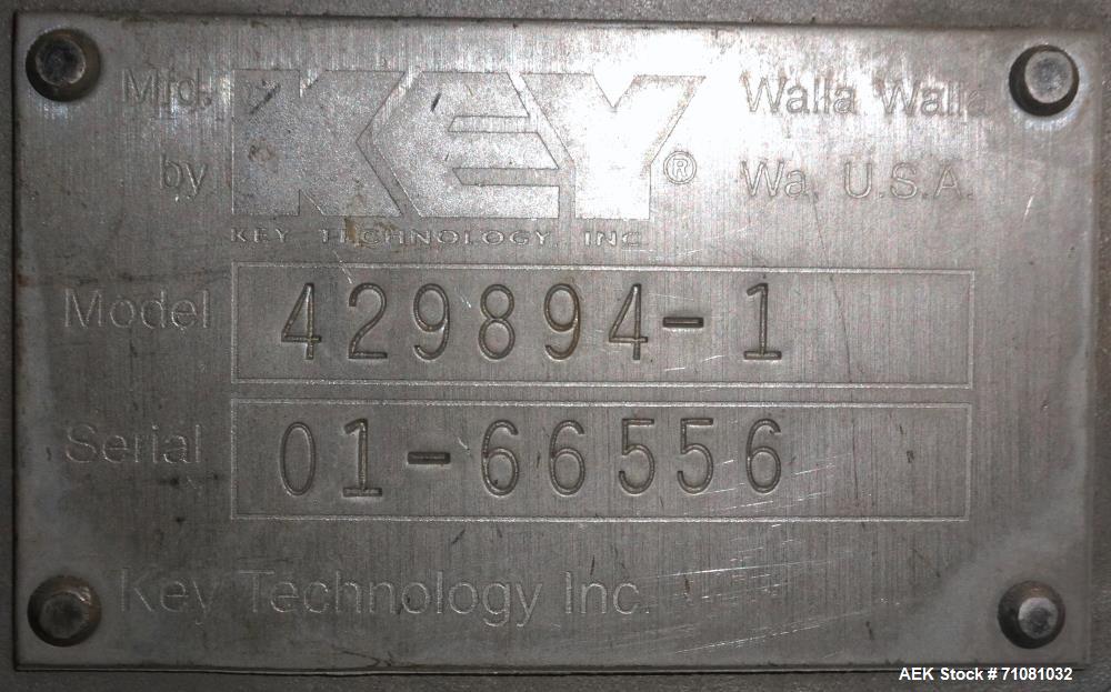 Used Key Technology Model Iso-Flo 429894-1 Smooth-Cycle Scale-Feed Vibratory Co