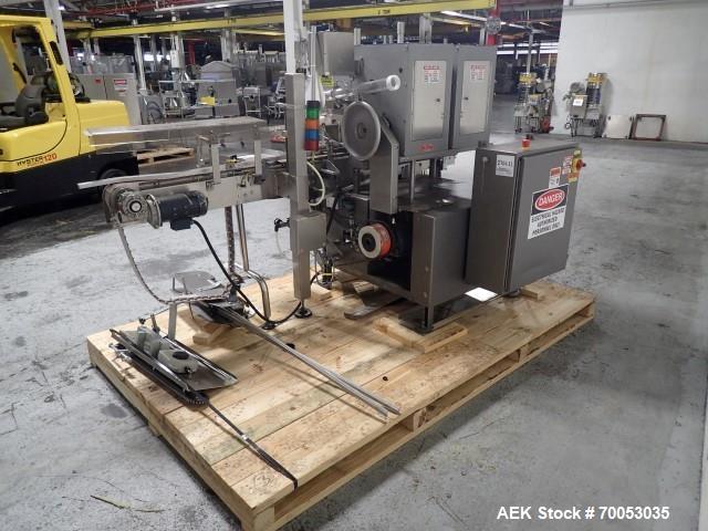 Used Lakso Model 300 Twin Head Cotton Inserter – 300 BPM, Timing Screw, Slat Conveyor, Serial# 171