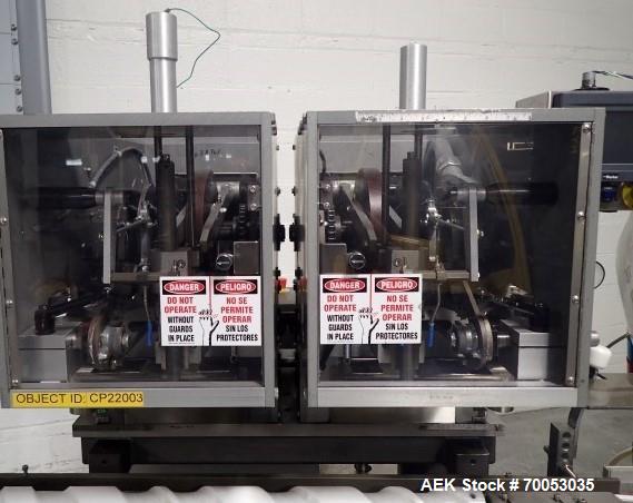 Used Lakso Model 300 Twin Head Cotton Inserter – 300 BPM, Timing Screw, Slat Conveyor, Serial# 171