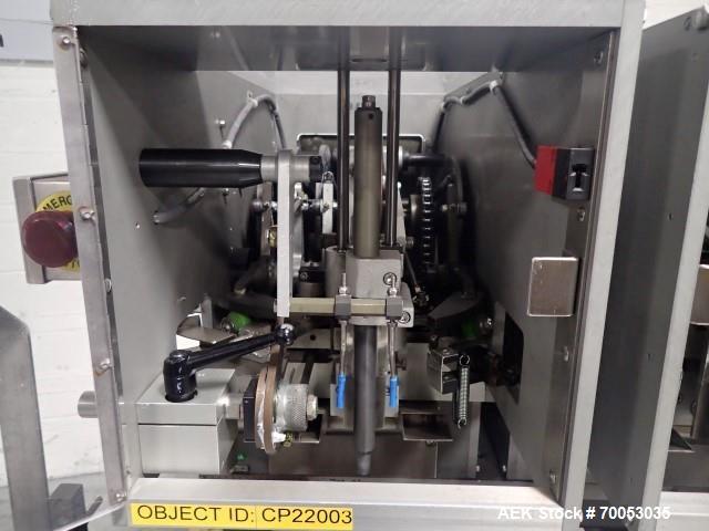 Used Lakso Model 300 Twin Head Cotton Inserter – 300 BPM, Timing Screw, Slat Conveyor, Serial# 171