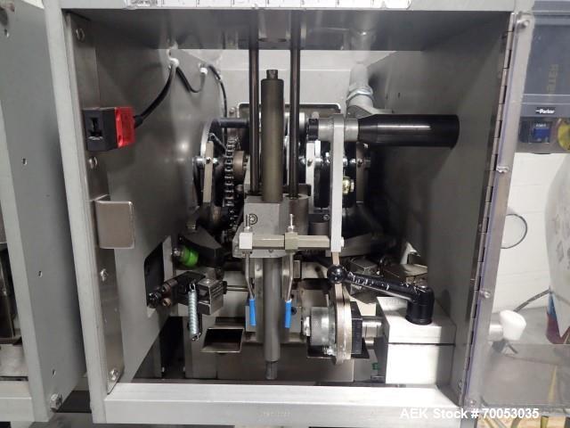 Used Lakso Model 300 Twin Head Cotton Inserter – 300 BPM, Timing Screw, Slat Conveyor, Serial# 171