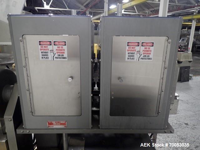 Used Lakso Model 300 Twin Head Cotton Inserter – 300 BPM, Timing Screw, Slat Conveyor, Serial# 171