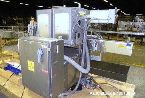 Used Lakso Cottoner 300. Fully automatic twin head cotton inserter capable of speeds up to 300 containers per minute with a maximum cotton weight range of 26 grams per yard and a cut length range of ...