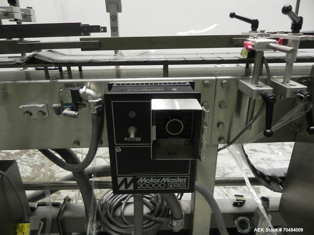 Used Lakso 450 Dual Station Inverted 'U' Cottoner. Machine has (2) cottoning heads for speeds up to 300 bottled per minute (depending on bottle size). Has a worm screw timing/alignment system. Comple...