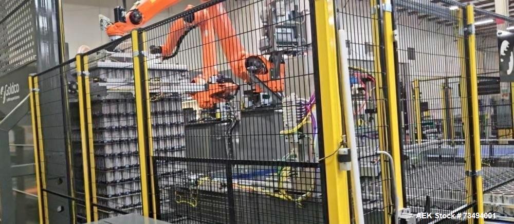Used BW Integrated Systems Robotic Can Palletizer & Depalletizer System | Dual Fanuc Robots | 500 CPM | 2023