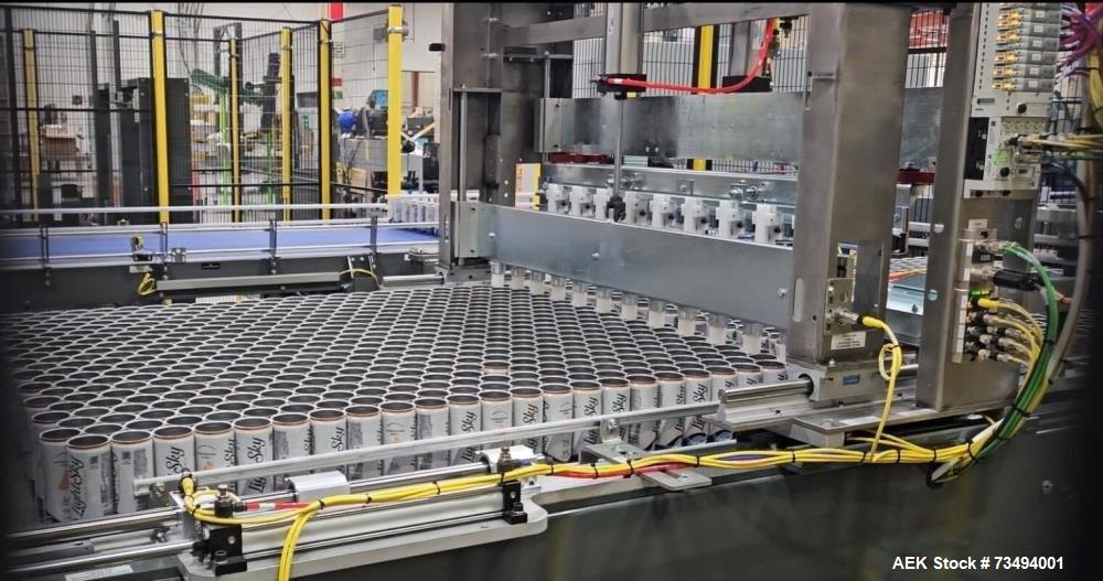Used BW Integrated Systems Robotic Can Palletizer & Depalletizer System | Dual Fanuc Robots | 500 CPM | 2023
