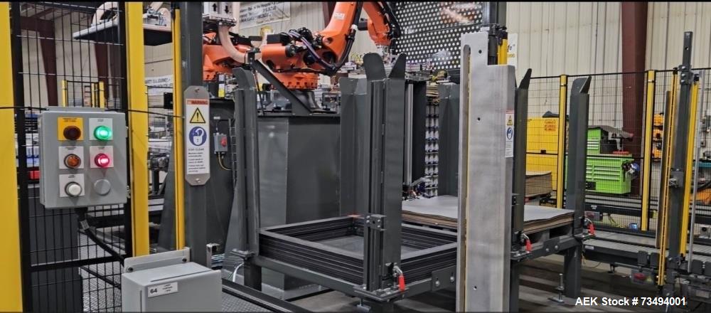 Used BW Integrated Systems Robotic Can Palletizer & Depalletizer System | Dual Fanuc Robots | 500 CPM | 2023