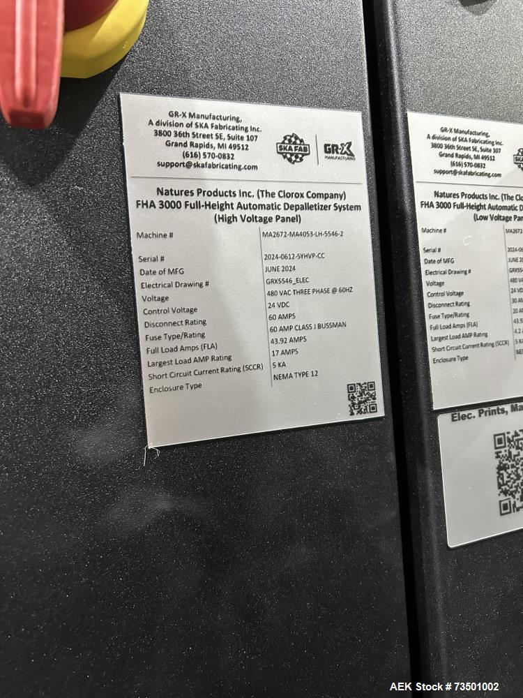 Unused SKA Fabricating Full Height Bulk Depalletizer With Slip Sheet Renoval