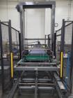 Used-ABC Model 108 Automatic Bulk Depalletizer, sweep-off design. Heavy duty main frame with counter weighted elevator. Elev...