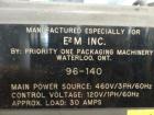 Used Priority One Low-level Bulk Depalletizer. Rated for glass or PET, 460 VAC 3 Phase 60 Hertz. Low-level container discharge, manual top-frame, stretch film and strap removal. Pallet stacker and sl...