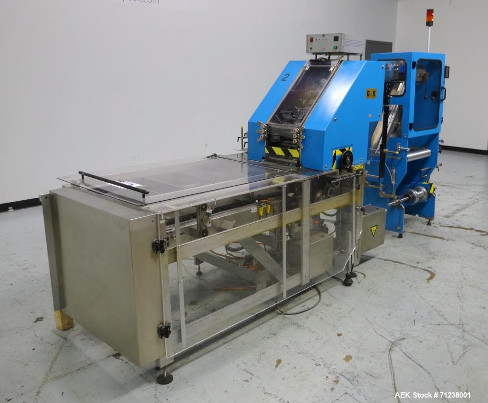 Used GUK Literature Feeder System, Type RS-42 / RS-21. Literature is roll fed, folded by the RS-42, cut and folded by the RS-21. Multiple folds possible.