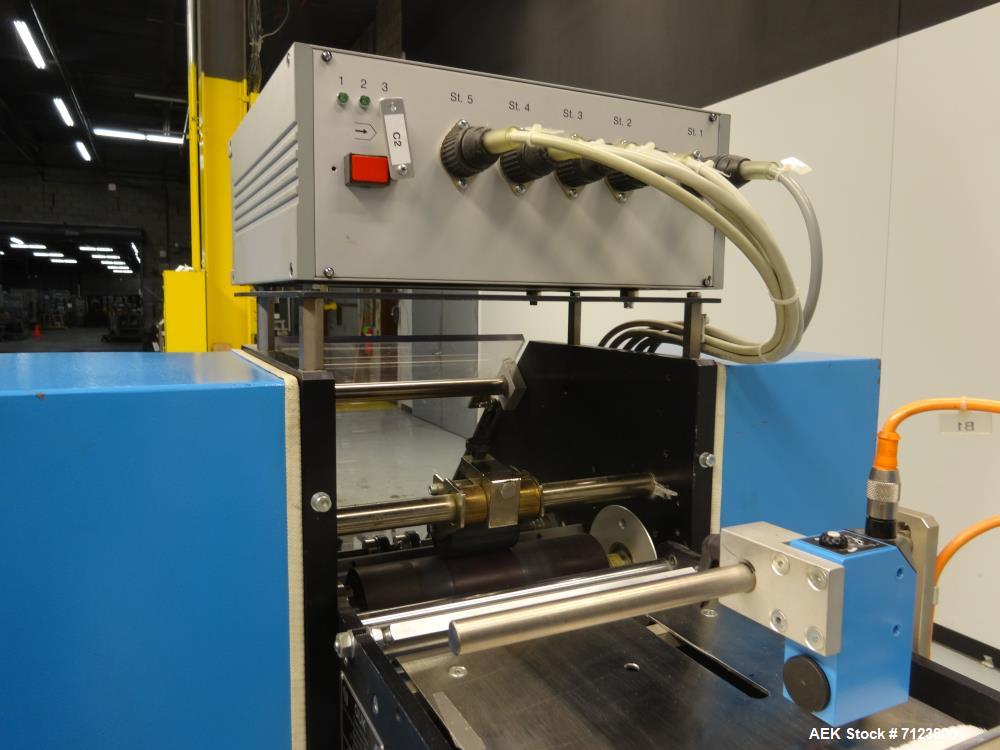 Used GUK Literature Feeder System, Type RS-42 / RS-21. Literature is roll fed, folded by the RS-42, cut and folded by the RS-21. Multiple folds possible.