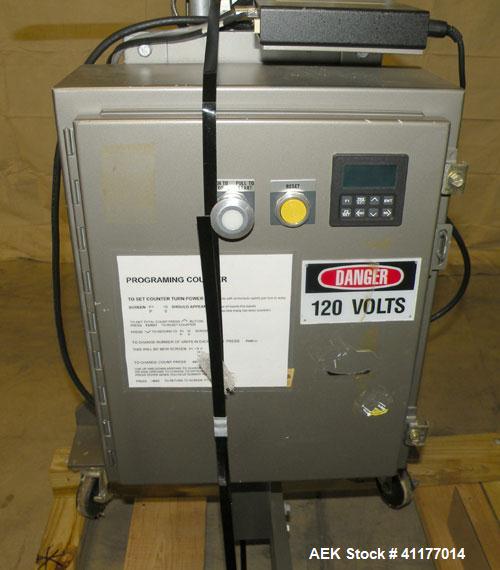 Used Minnesota Automation Reciprocating Coupon Feeder (topserter). Capable of speeds up to 90 units per minute. Has self contained Venturi style vacuum system, Allen Bradley SLC 500 Plc controls, and...