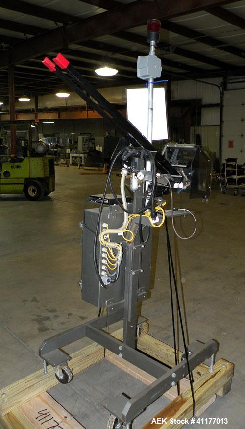 Used Minnesota Automation Reciprocating Coupon Feeder (topserter). Capable of speeds up to 90 units per minute. Has self contained Venturi style vacuum system, Allen Bradley SLC 500 Plc controls, and...