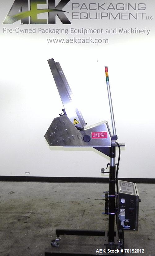 Used Streamfeeder Model ST850 Universal Friction Feeder. Machine capable of belt speeds up to 5500 inches per minute (140,000 mm per minute). Product size range: length 2.5" to 8.5" or 63.5mm to 215....