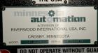 Used Minnesota Automation Reciprocating Coupon Feeder (topserter). Capable of speeds up to 90 units per minute. Has self contained Venturi style vacuum system, Allen Bradley SLC 500 Plc controls, and...