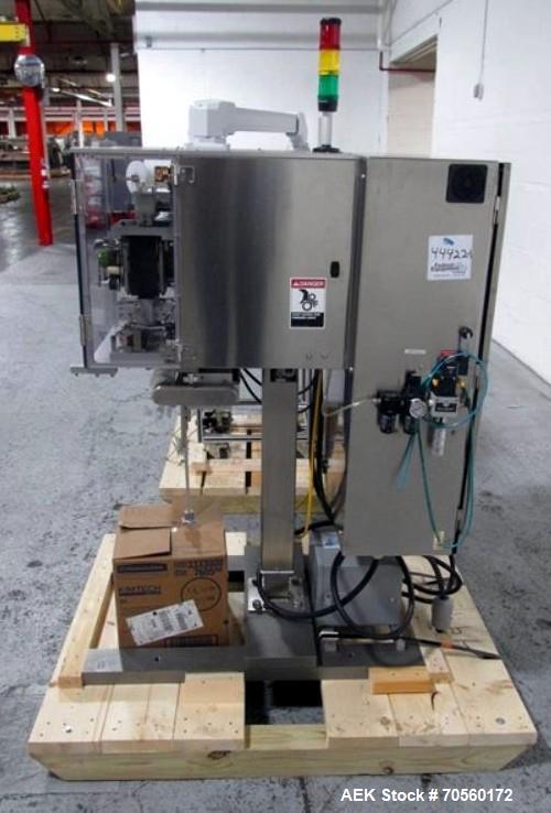 Used Active Pak Automation dessicant feeder, model APA2000, portable design, with infeed roll, 480 volt, 3 phase, serial# 2004167A, built 2004.