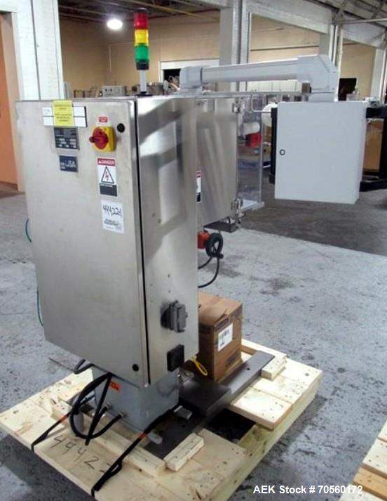 Used Active Pak Automation dessicant feeder, model APA2000, portable design, with infeed roll, 480 volt, 3 phase, serial# 2004167A, built 2004.