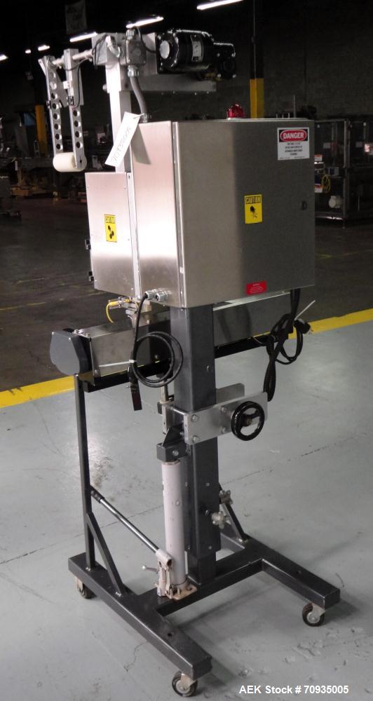 Used Austin Gordon Model PD-202 Desiccant / Pouch Feeder. Machine is rated at speeds up to 245 ppm, depending on size of pouch. Designed for pre-made pouches with a size range: Length 3/4" - 3 1/2", ...