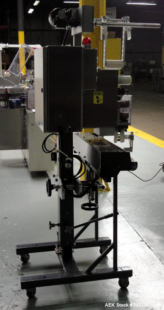 Used Austin Gordon Model PD-202 Desiccant / Pouch Feeder. Machine is rated at speeds up to 245 ppm, depending on size of pouch. Designed for pre-made pouches with a size range: Length 3/4" - 3 1/2", ...