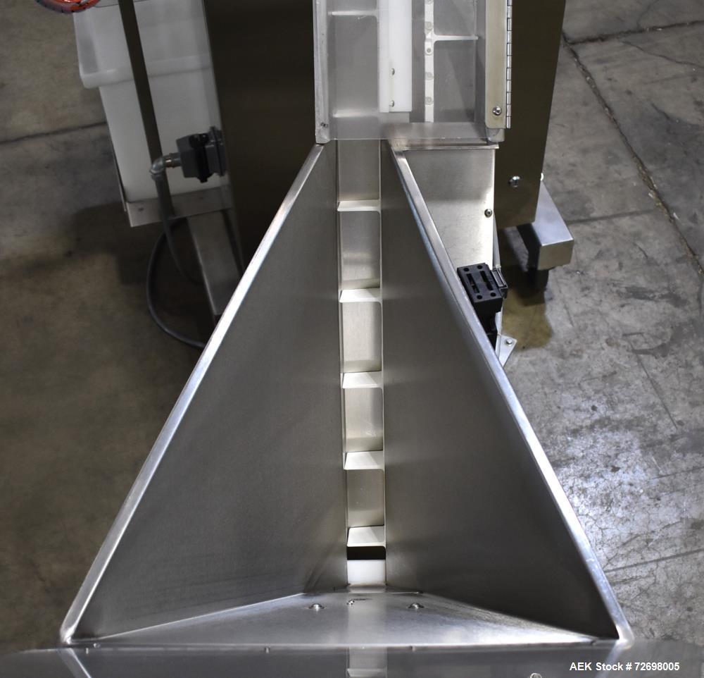 Used Omega Design Model CDFS-1.501 Canister Desiccant Feeder With Shuttle Dispenser. Machine is capable of speeds up to 400 bottles per minute (single-drop) and 300 bottles per minute (double-drop). ...