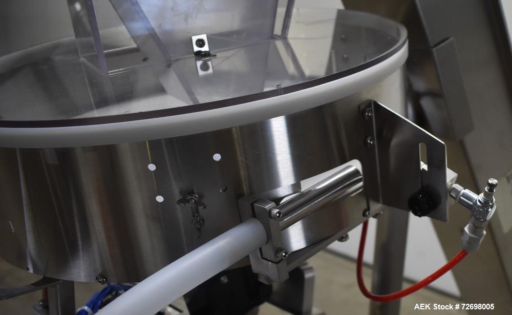 Used Omega Design Model CDFS-1.501 Canister Desiccant Feeder With Shuttle Dispenser. Machine is capable of speeds up to 400 bottles per minute (single-drop) and 300 bottles per minute (double-drop). ...