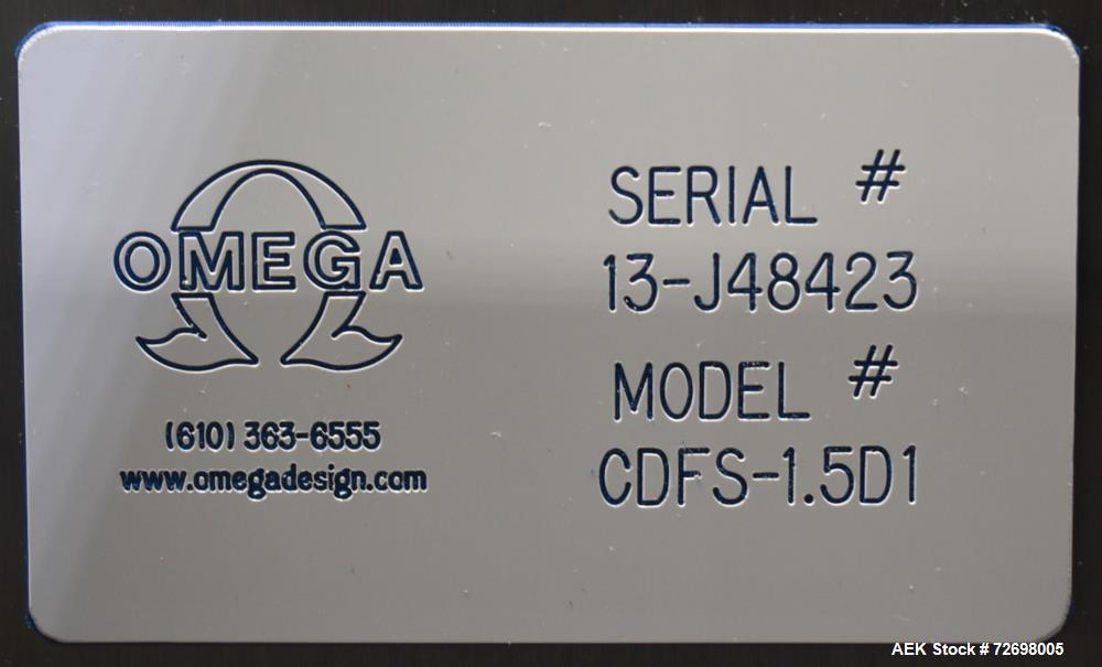 Used Omega Design Model CDFS-1.501 Canister Desiccant Feeder With Shuttle Dispenser. Machine is capable of speeds up to 400 bottles per minute (single-drop) and 300 bottles per minute (double-drop). ...