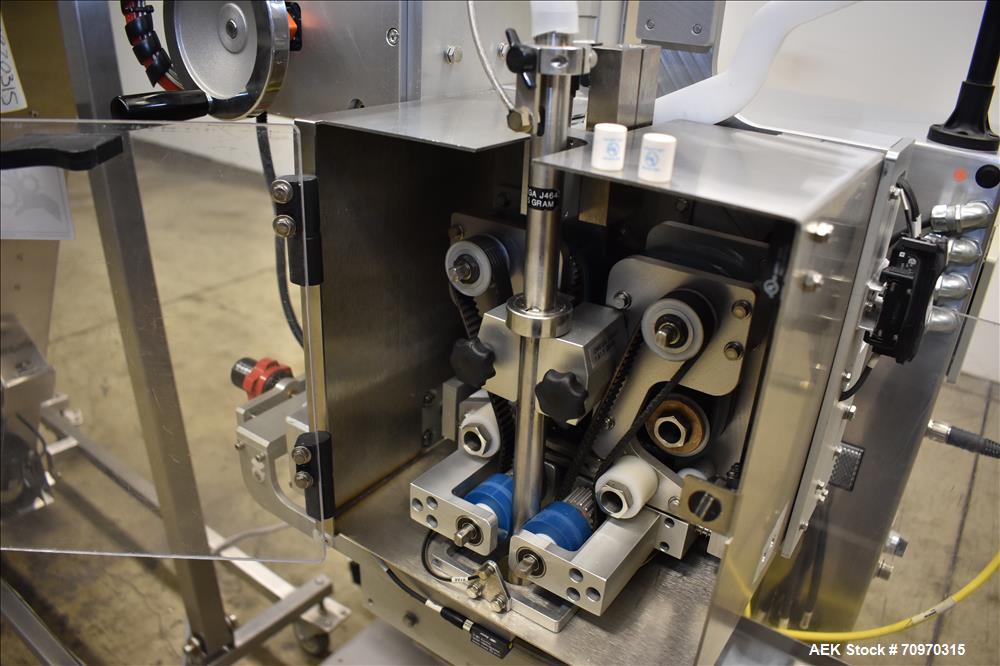 Used Omega Design Omni Feeder Combination Canister Desiccant Feeder. Capable of speeds up to 600 CPM (Single Drop) or 300 CPM (Double Drop). Servo operation, Allen Bradley PLC with integrated touch s...