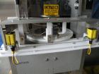 Used Palace Canister Desiccant Feeder, model P-DF. Capable of speeds up to 280 CPM on a single insertion. AB PLC controls. Integrated desiccant elevator feeder.
