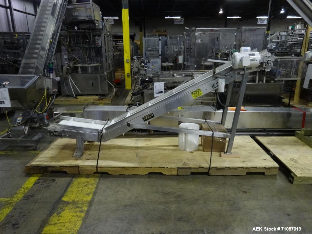 Used Kamflex Model 810 Stainless Steel Cleated Incline Conveyor
