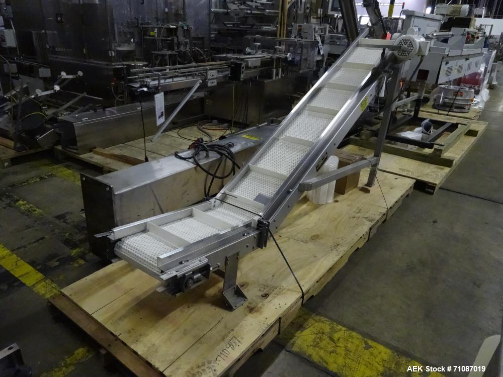 Used Kamflex Model 810 Stainless Steel Cleated Incline Conveyor