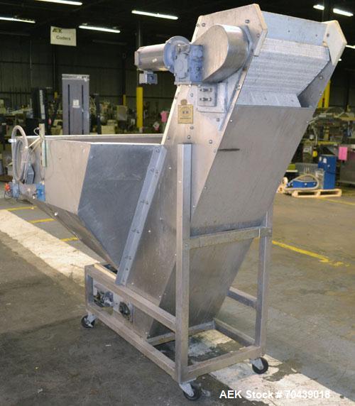 Used Stainless Steel New England Machinery Cap / Bottle  Elevator, Model H/E-60