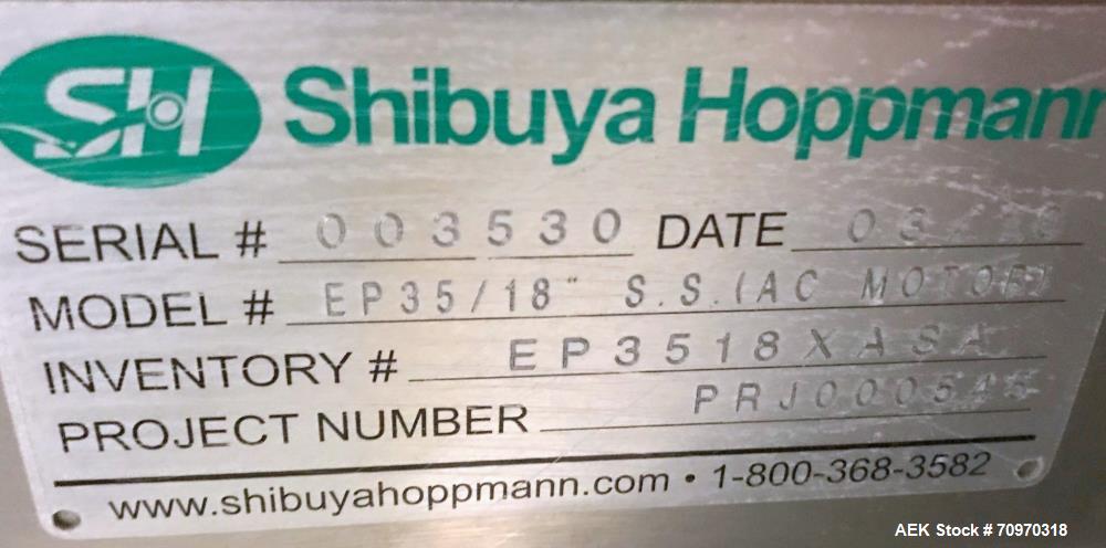 Used-Shibuya Hoppmann Cleated Incline Conveyor Model PRJ00123.