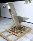 Used Incline Cleated Belt Conveyor, 304 Stainless Steel. 10-3/4