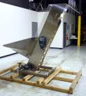 Used- Incline Cleated Belt Conveyor, 304 Stainless Steel. 10-3/4