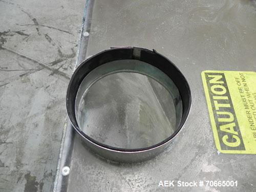 Used Flexicon Model Mobile Sanitary Flexible Screw Conveyor. Conveyor tubing is 3.5" diameter. Screw is driven by a 2 hp, 1140 rpm motor. Has 8 cubic foot hopper. Has 8' tall discharge height. Has st...