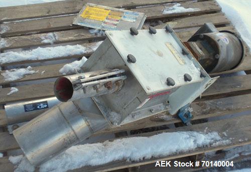 Used Flexcion Flexible Screw Conveyor. 17’’ x 17’’ 304 stainless steel hopper. 1-34" diameter x 216" long 304 stainless steel screw, 2-1/4" diameter plastic tube. Driven by a 1/2 HP, 3/60/208-230/460...