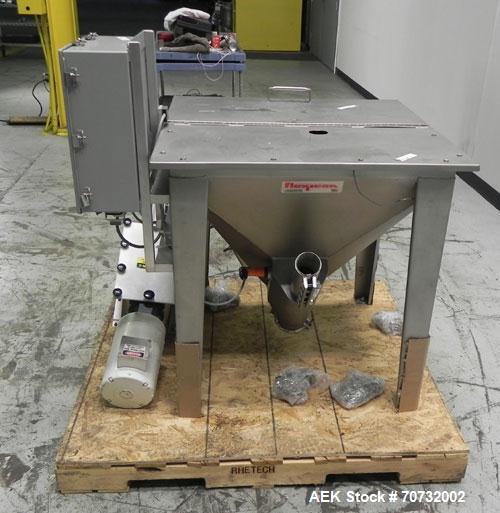 Used Flexicon Hollow Core Screw Feeder. 30" X 30" Hopper x 30" (depth). Tube has 2" (id) with a 1-3/4" (diam) screw X 142" (long).