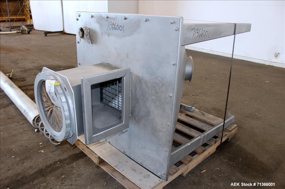 Used Flexicon Flexible Screw Conveyor, 304 Stainless Steel. Approximate 5" diameter x 252" long screw. Driven by a 10hp, 3/60/208-230/460 volt, 1760 rpm gear motor, 7.5 to 1 ratio. Feed hopper 36" x ...