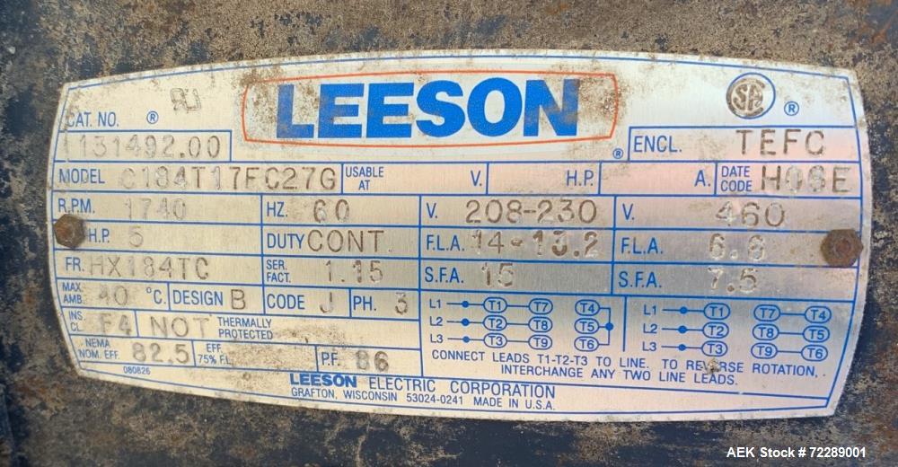 Used Flexicon Screw Conveyor, 304 Stainless Steel.