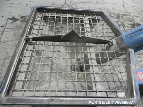Used S. Howes Model 3020 Auger Screw Feeder. Has a 6" (diameter) X 20" (long) solid core carbon steel screw. Has a 4-cubic foot hopper with bag break fitting. Mounted on casters. Has pneumatic jack f...