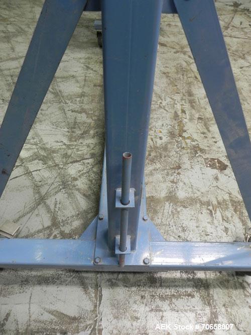 Used S. Howes Model 3020 Auger Screw Feeder. Has a 6" (diameter) X 20" (long) solid core carbon steel screw. Has a 4-cubic foot hopper with bag break fitting. Mounted on casters. Has pneumatic jack f...