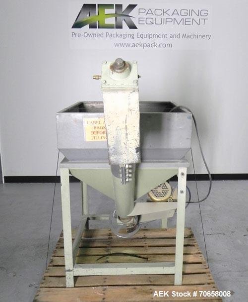 Used IMCS Model Mighty Mite Solid Core Auger Screw Feeder. Has 4" diameter screw 36" long. Carbon steel screw on 45 degree angle. Has 5" x 5" opening. Has 4 cubic foot hopper capacity. Has 1.5 hp, 17...